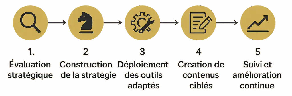Notre méthode en 5 étapes pour structurer et activer votre marque digitale